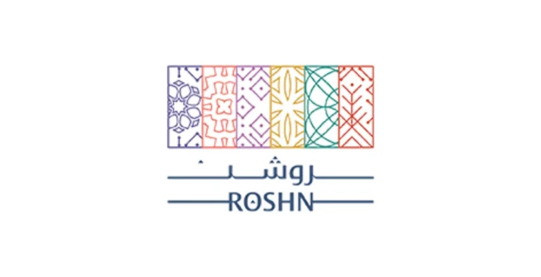 شعار شركة روشن – المطور العقاري الوطني التابع لصندوق الاستثمارات العامة في السعودية، يرمز إلى التنمية المستدامة وتطوير الأحياء السكنية العصرية.
